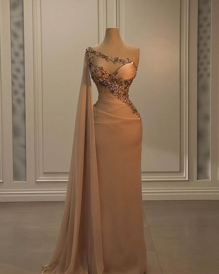 Fashion Evening Dresses For Women One Shoulder Sleeveless Gown Appliques Prom Party Dress fg7061