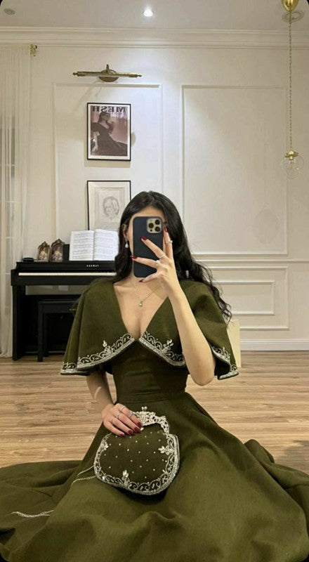 Elegant A line Prom Dress,Green Evening Dress Formal Prom Gown fg7270