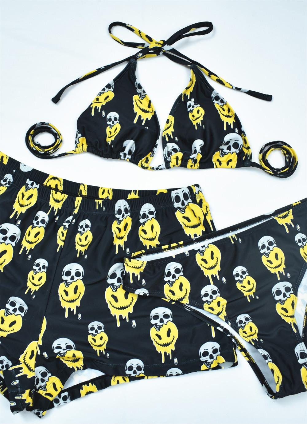 Women Sexy Printed Three Piece Set Bikini