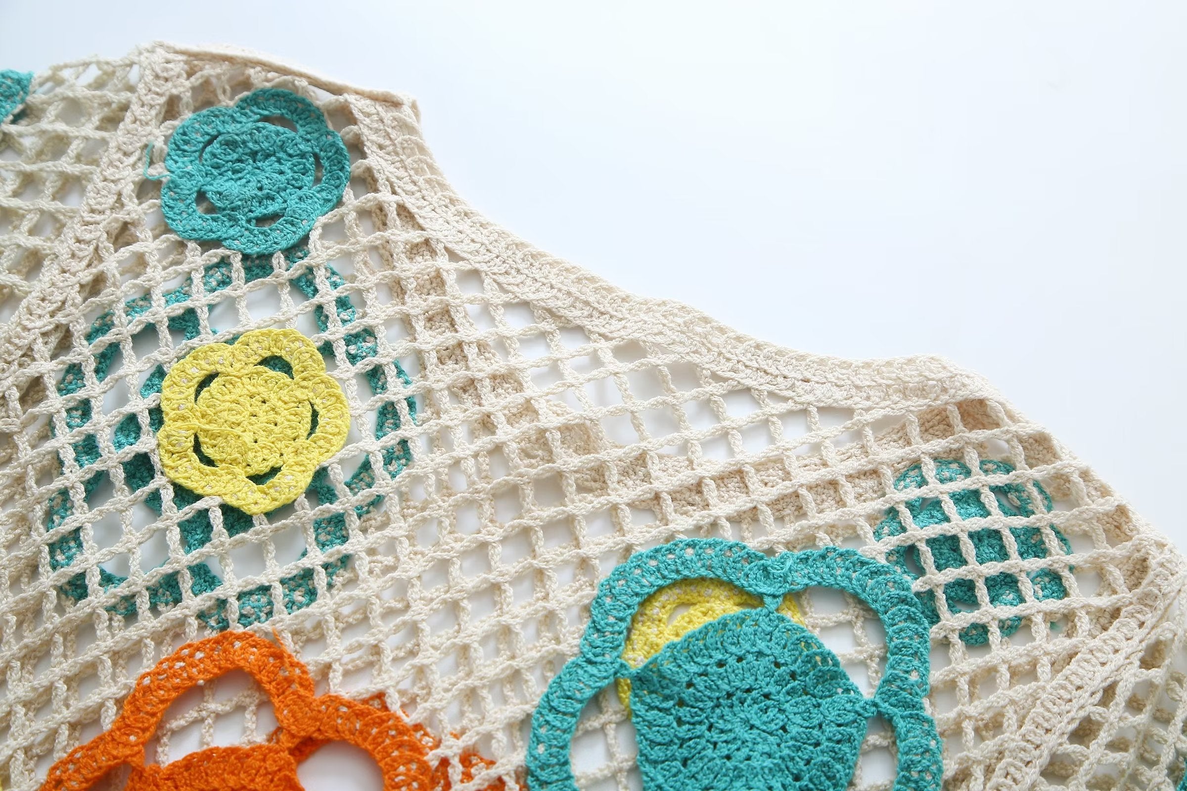 Summer Women Large Mesh Crochet Color Short Dress Mini Dress