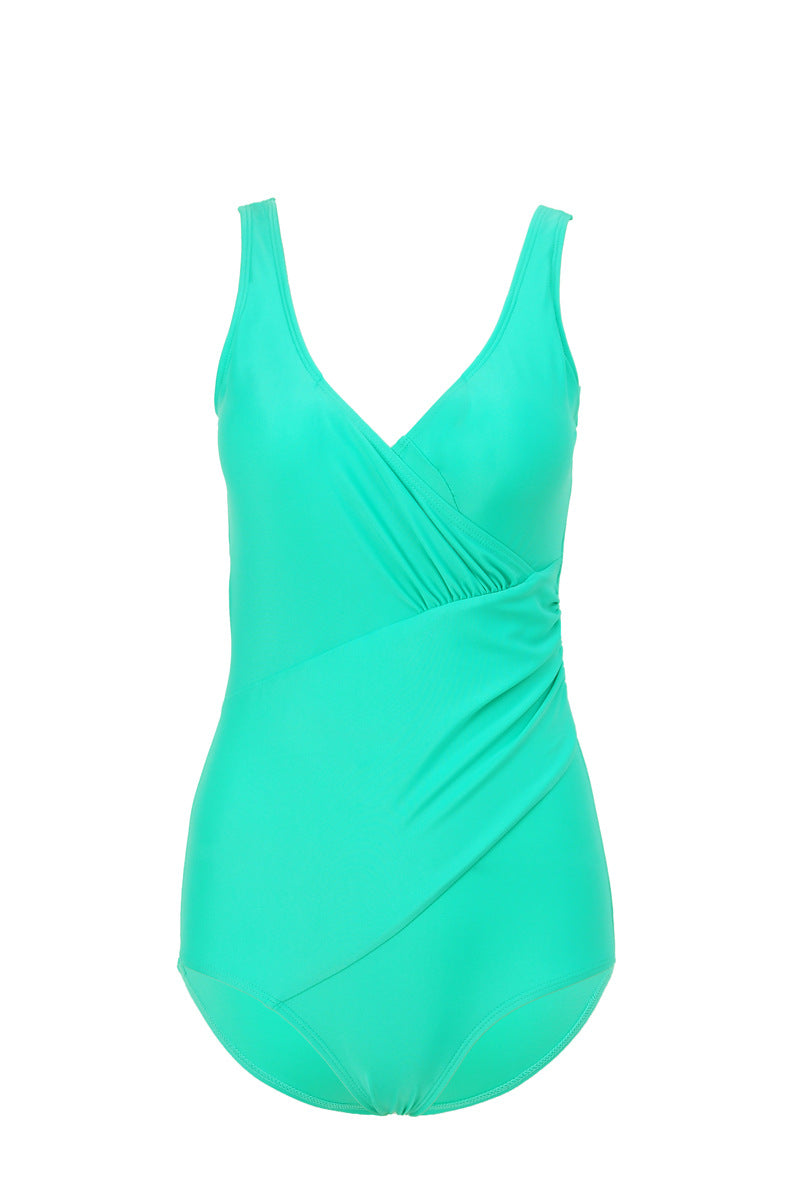 Swimsuit Women One Piece Swimming Pleated Swimsuit