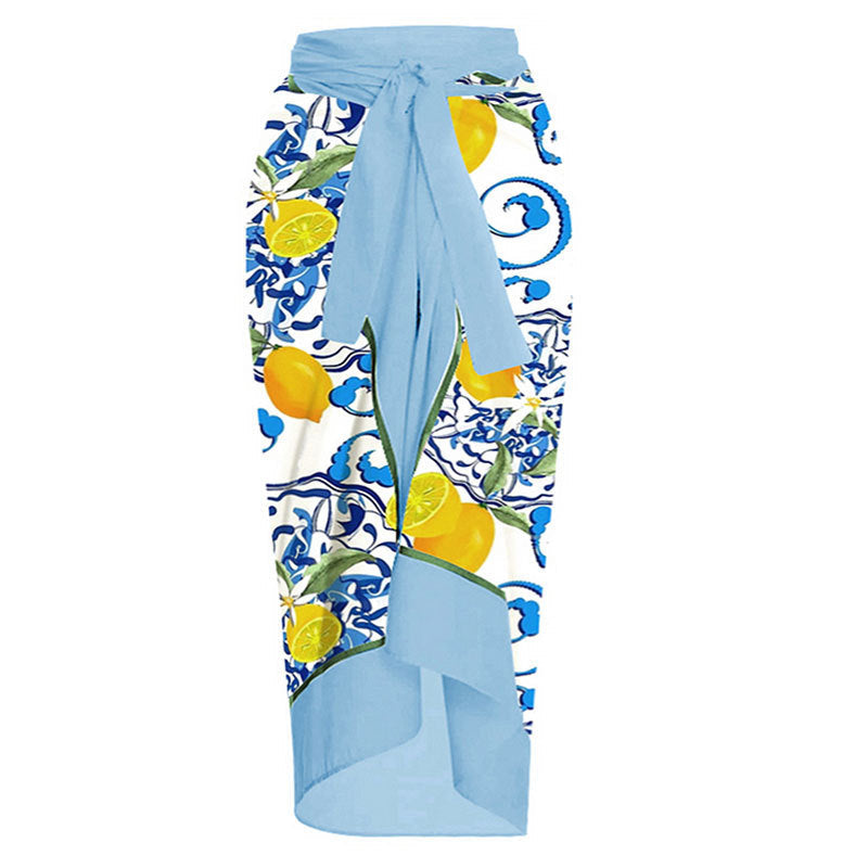 Women Sexy One Piece Swimsuit Women Skinny Slimming Retro Tied Swimsuit Suit Chiffon Dress