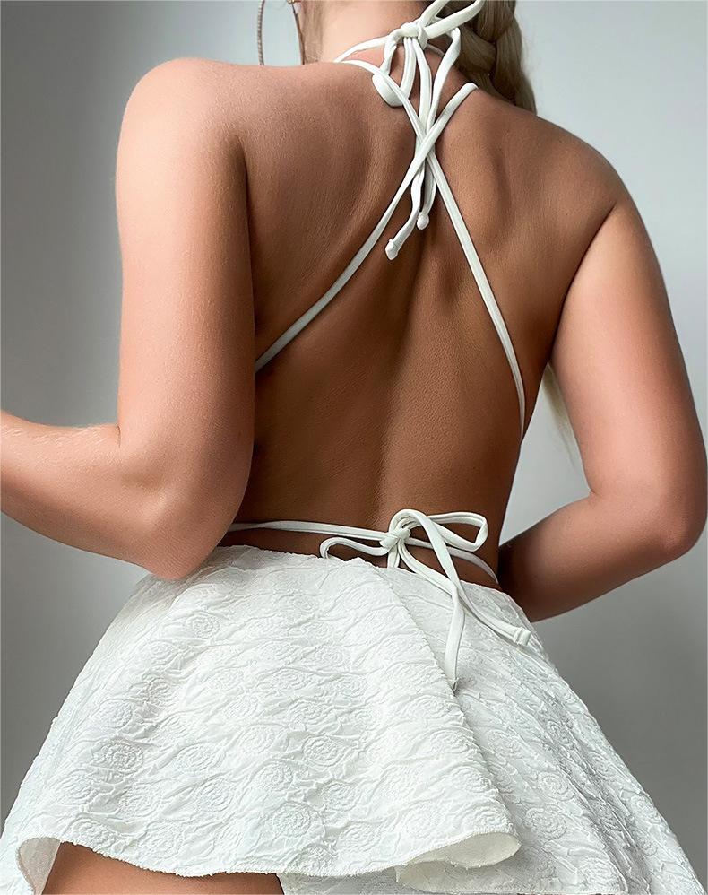 One Piece Swimsuit Women Halter Sexy Backless Strap Swimming Suit