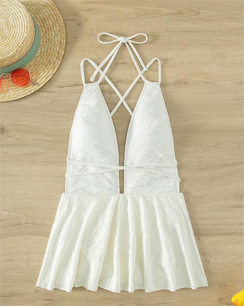 One Piece Swimsuit Women Halter Sexy Backless Strap Swimming Suit