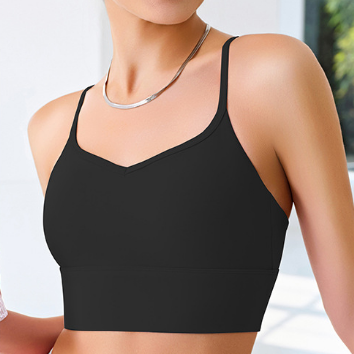 Yoga Straps One Piece Cup Outer Wear Push up Sling Beauty Back Running Medium Tenacity Spaghetti Strap Yoga Vest Women