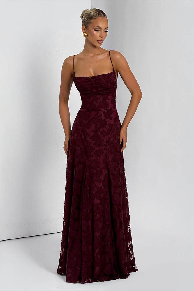 Sexy Backless Chiffon Maxi Dress