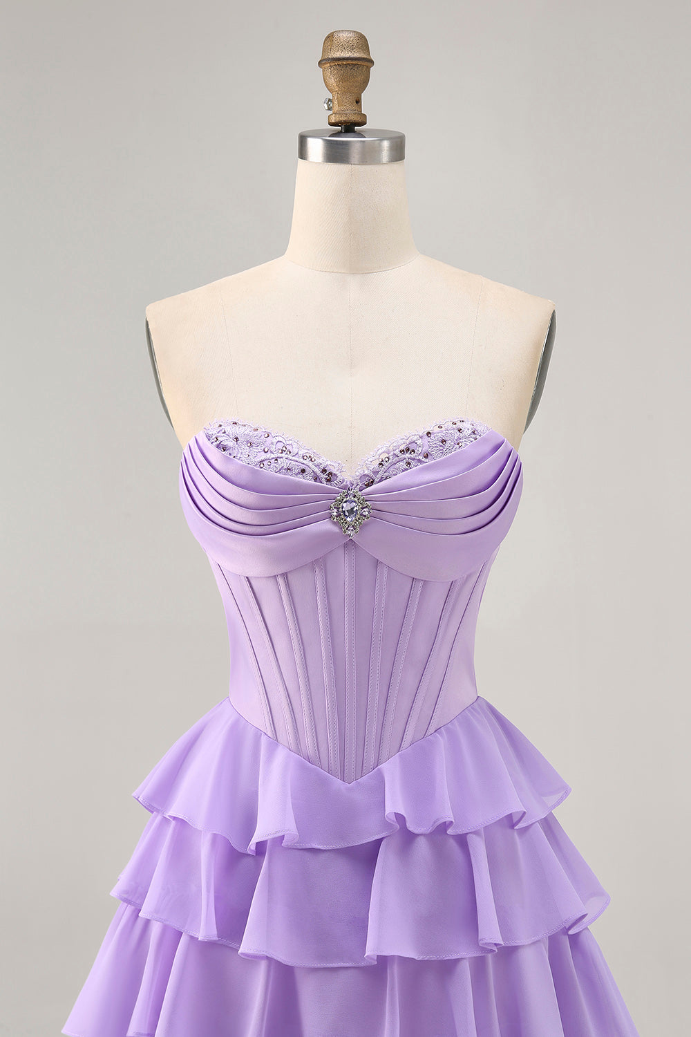 Blush Tiered A Line Strapless Short Homecoming Dress
