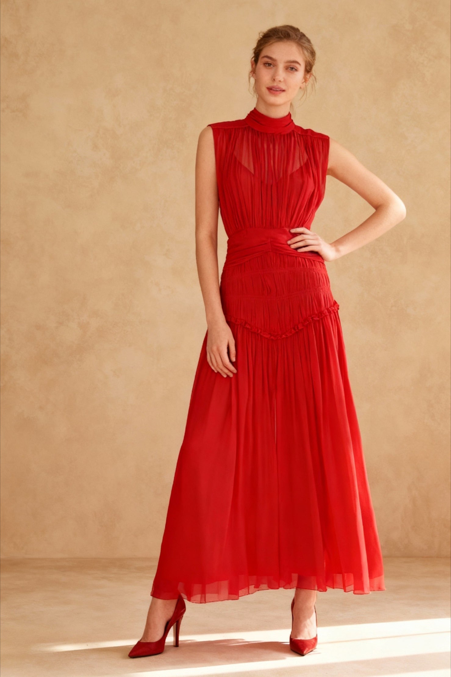 Remarkable Moment High Trendy Neck Maxi Dress