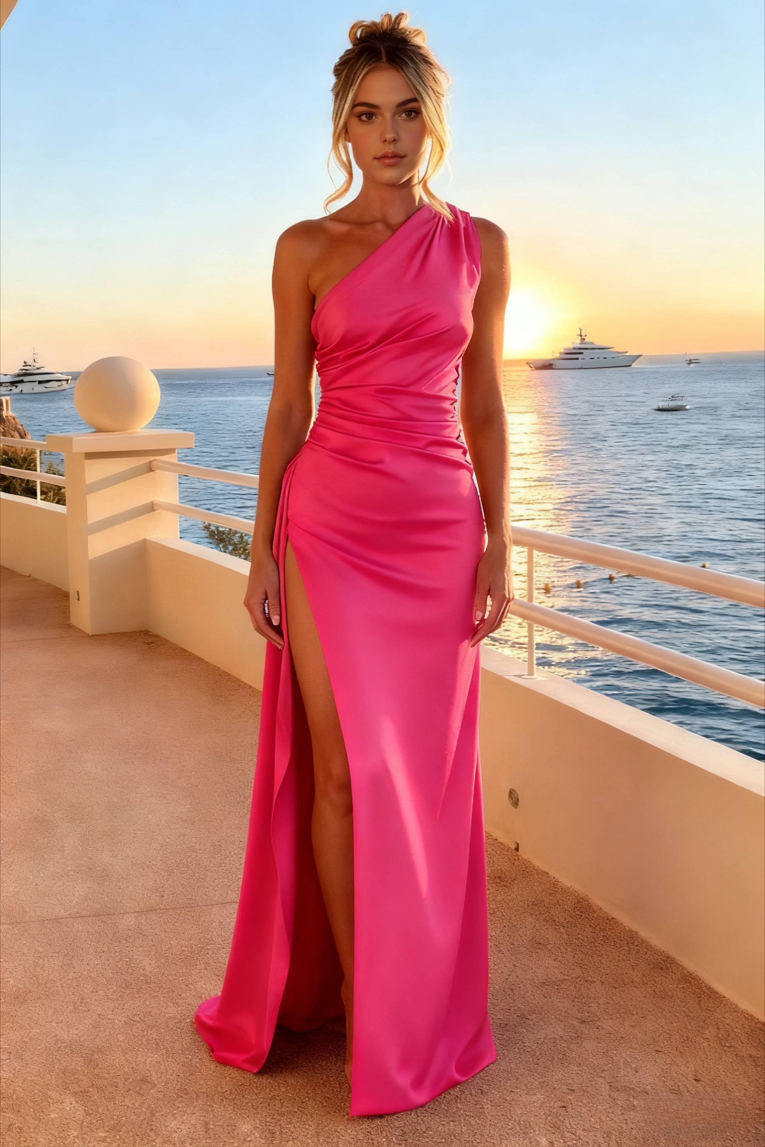 One Shoulder Maxi Dress