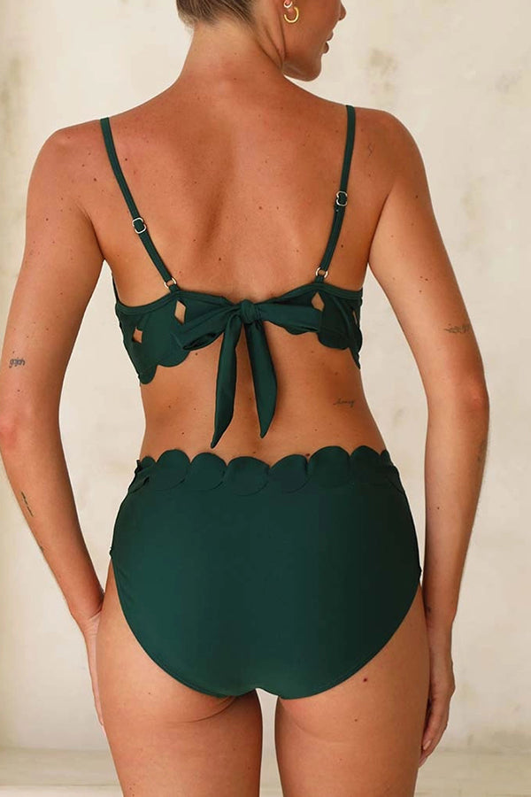 Sexy Sling Cutout High-waisted Stretch Bikini Swimsuit
