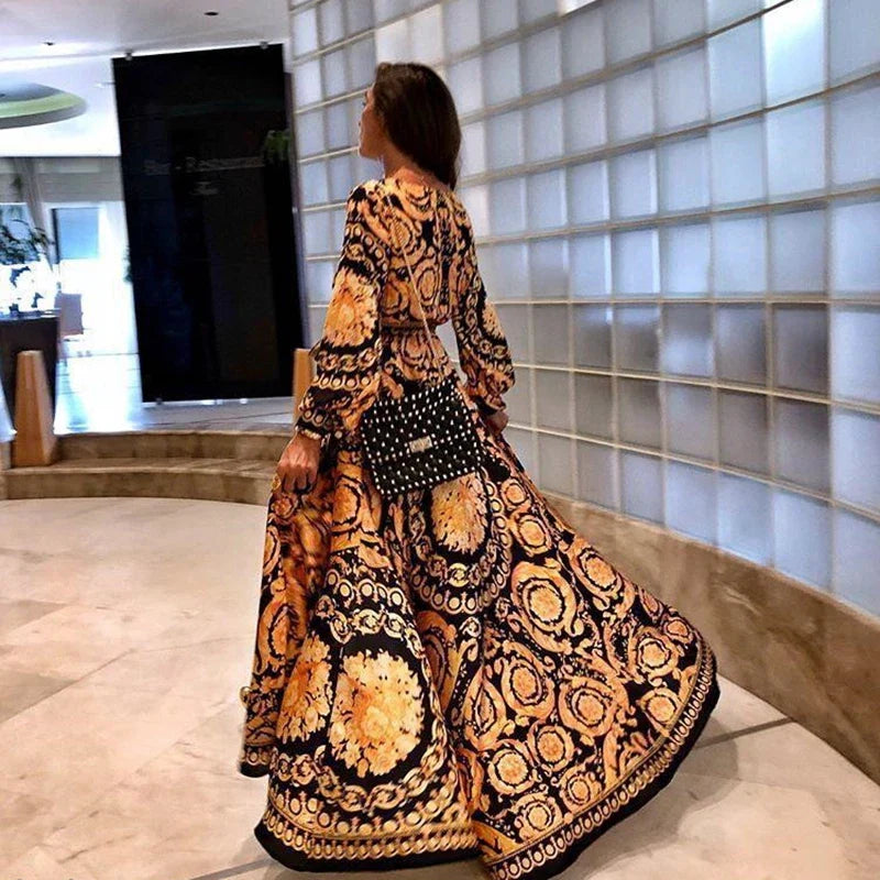 2024 Party Beach Summer Boho Floral Front Split Maxi Dress