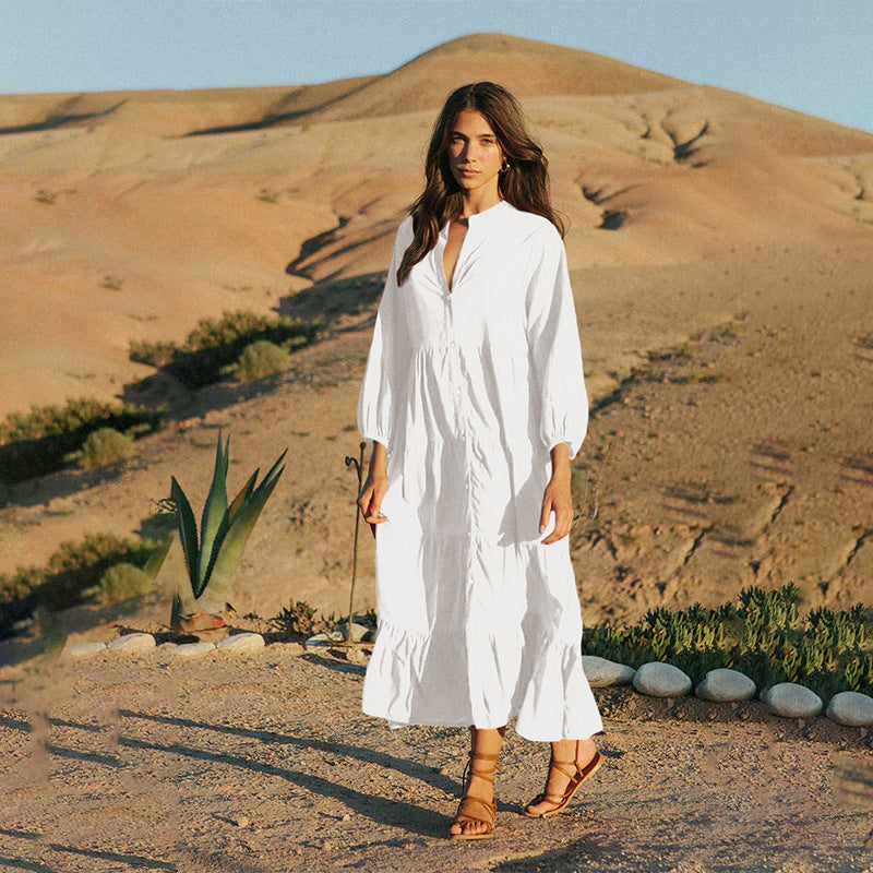 Rayon Breasted Sun Protection Cardigan Beach Cover up Sun Protection Clothing Holiday Maxi Dress