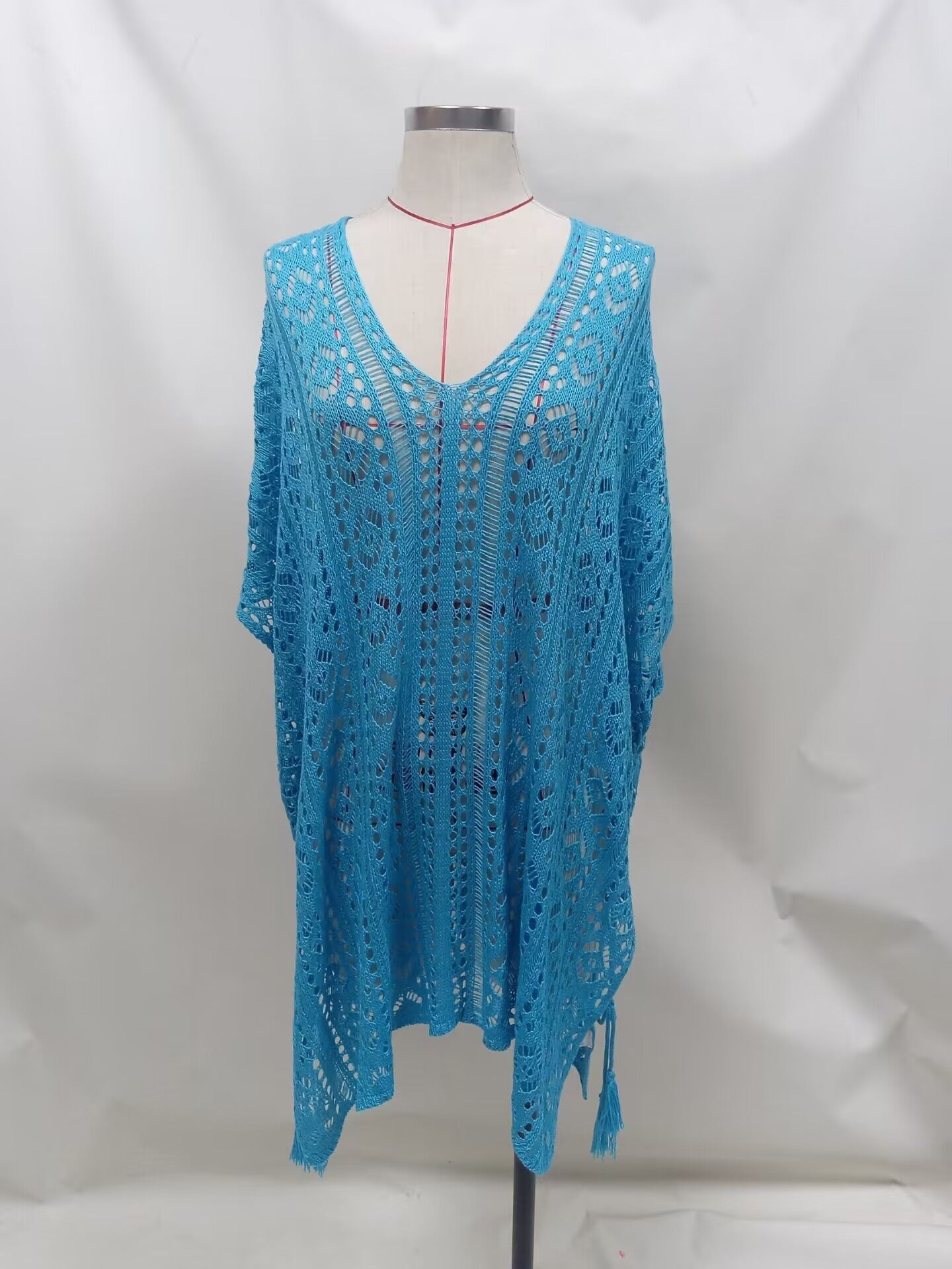 Summer Bikini Sun Protective Blouse Hollow Out Cutout Split Sexy Beach Dress for Women Crochet hook Crochet hook Crochet hook