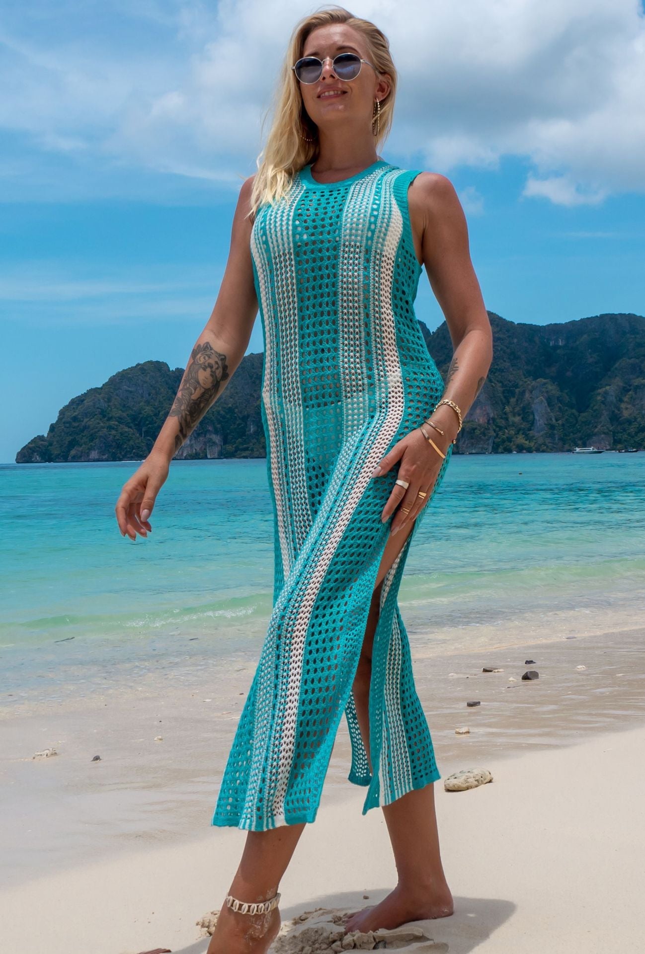 Knitted Maxi Dress Holiday Casual Beach Bikini Cover