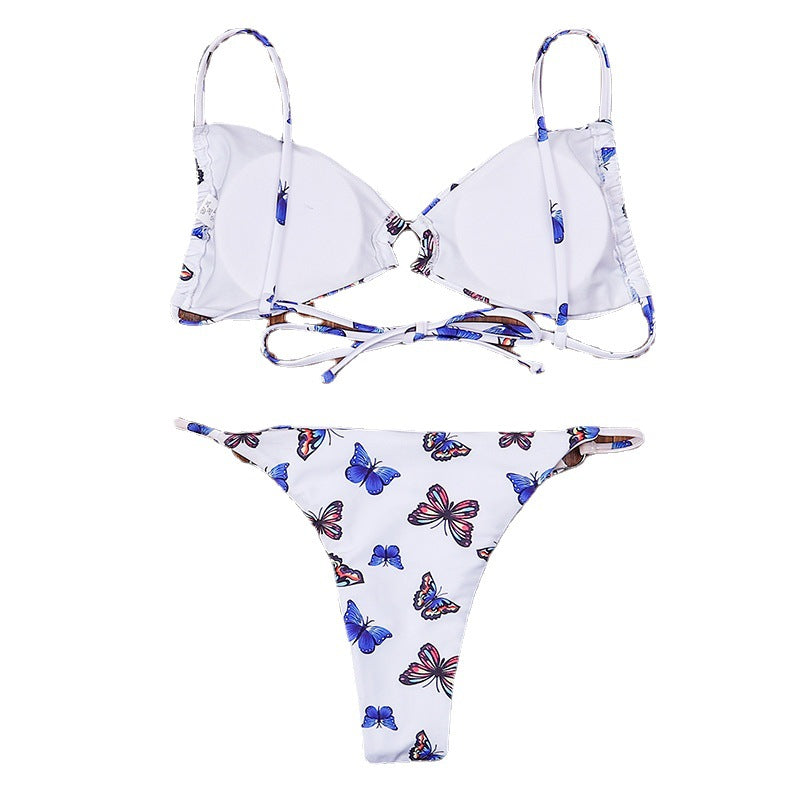 Swimsuit New Sexy Butterfly Printing Split Bikini Swimsuit