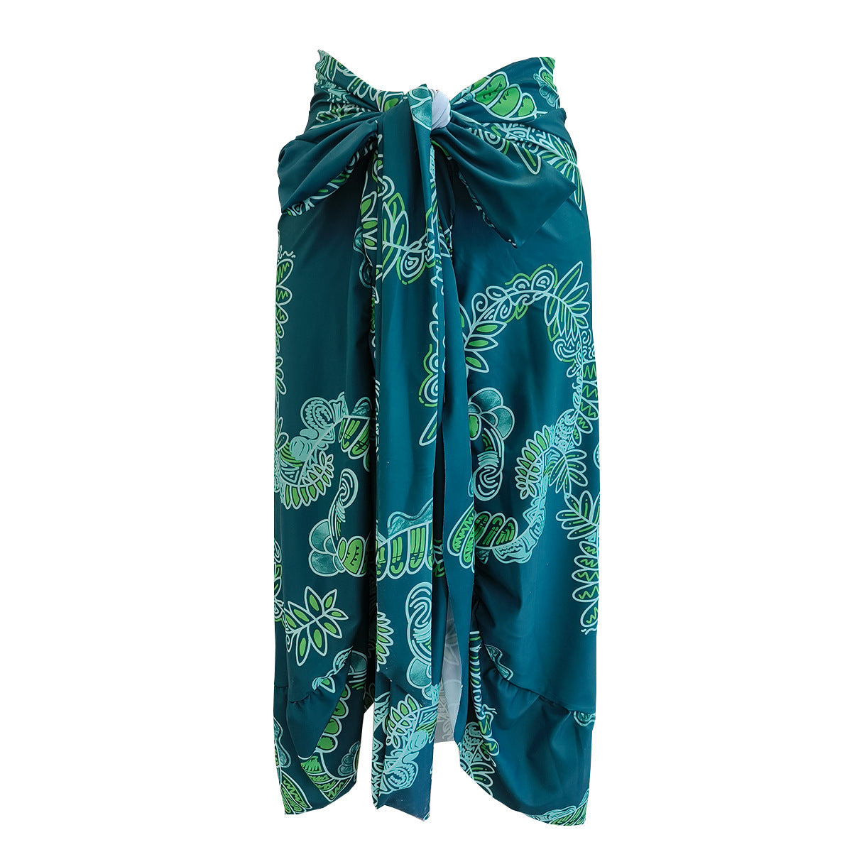 Asymmetric Ruffled Printing Sexy One Piece Swimsuit Women Two Piece Swimsuit