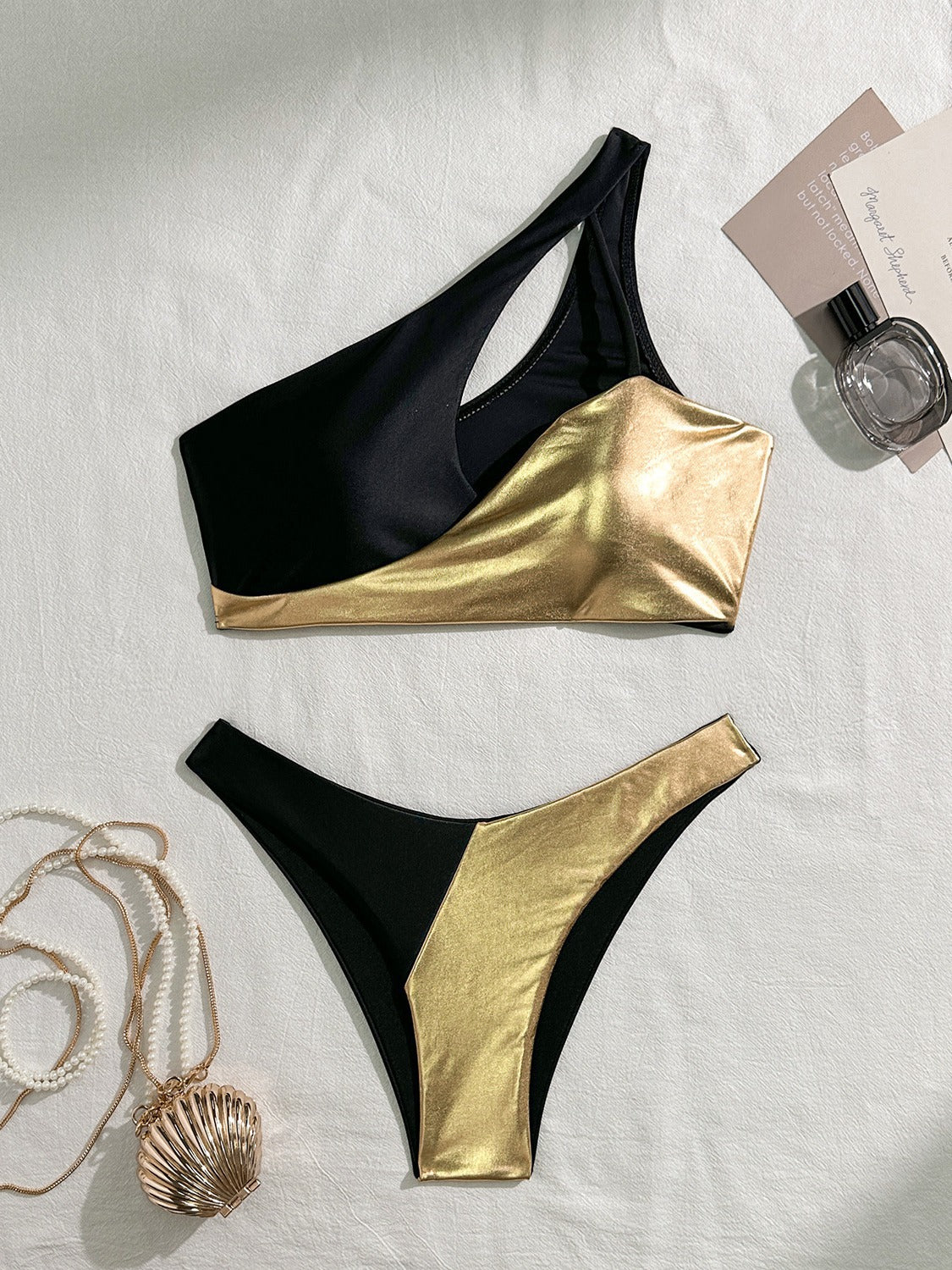 Sexy Split Stitching Bronzing Swimwear Swimsuit Bikini Bikini