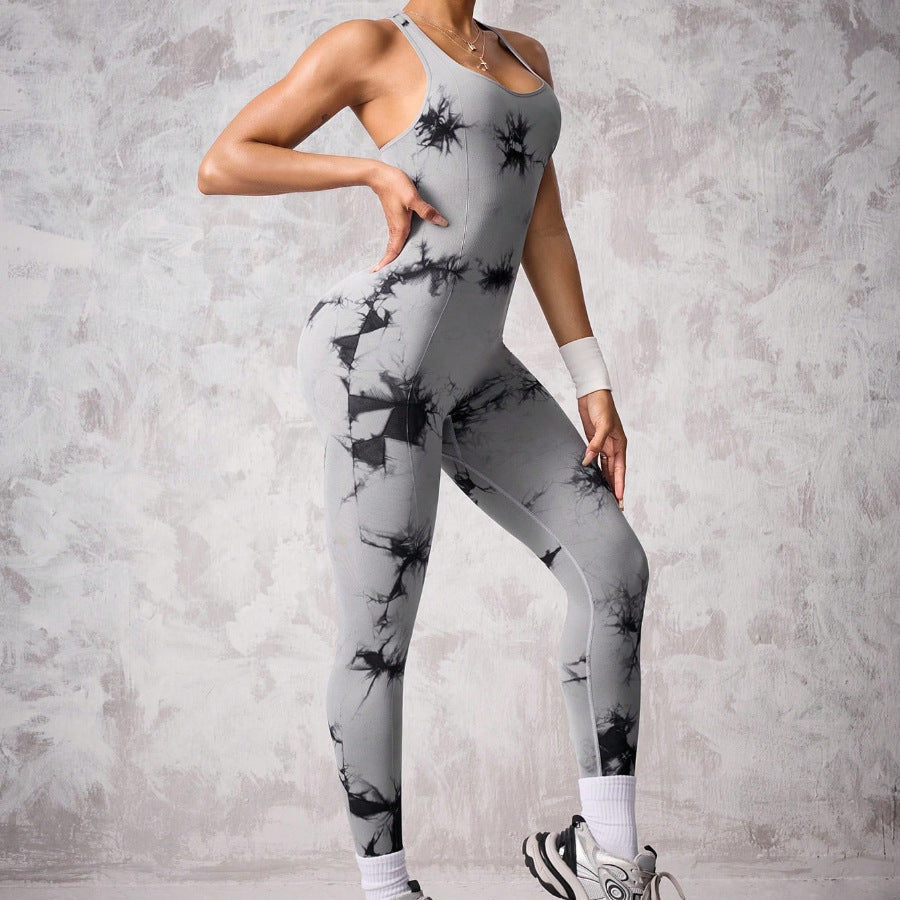 Beauty Back Skinny Yoga Clothes Seamless Tight Package One Piece Clothes Running Fitness Jumpsuit