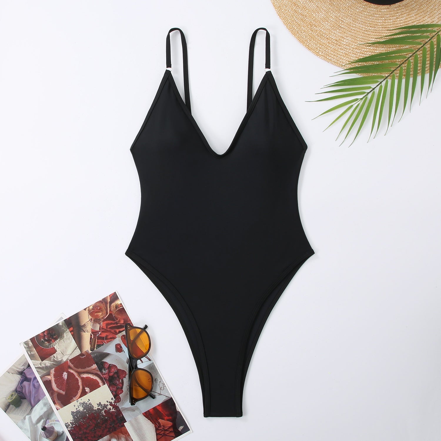 One Piece Swimsuit Women V neck Adjustable Shoulder Strap Sexy Tight Swimsuit High Grade Spring Swimsuit
