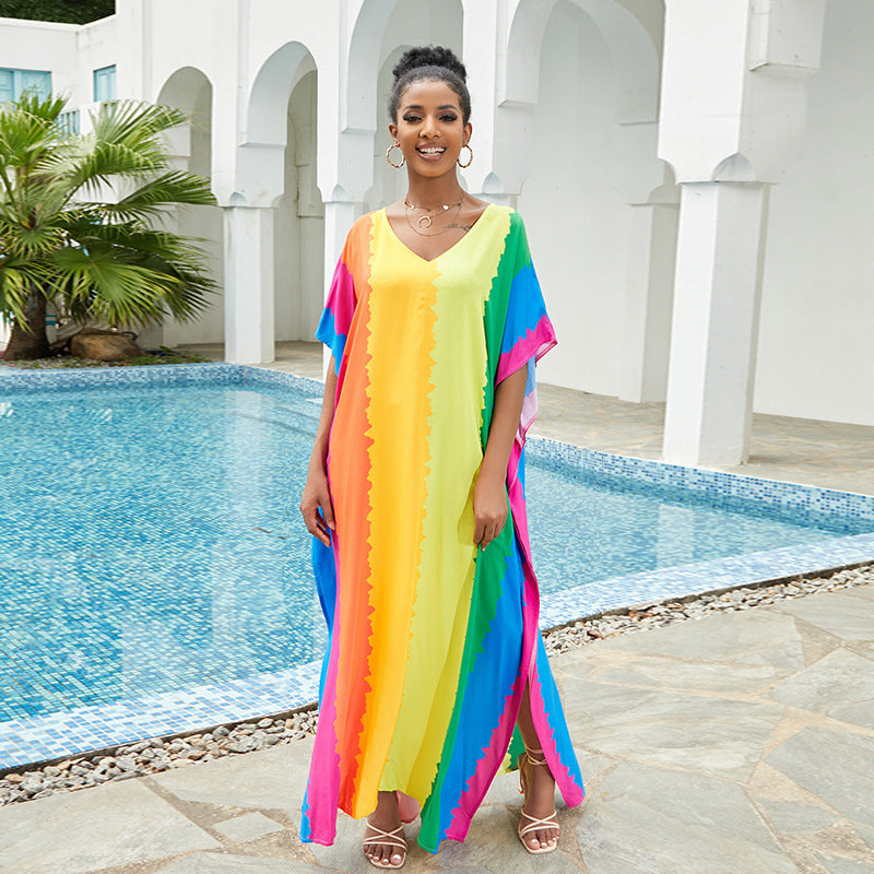 Beach Cover up Loose Robe Vacation Maxi Dress Swimsuit Outwear Women