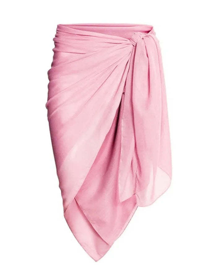 Ruffled One Piece Swimsuit Women Retro Swimsuit Bikini Mesh Beach Skirt Set