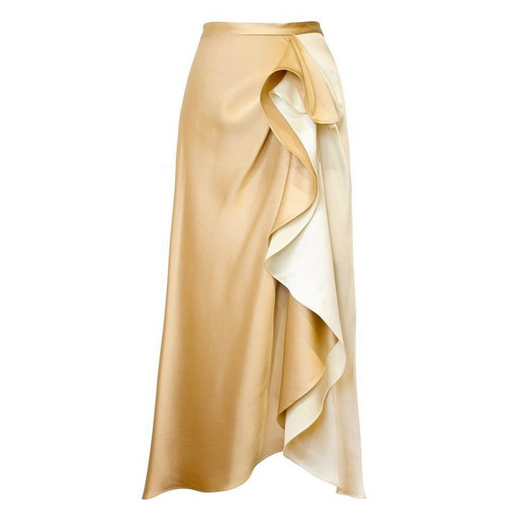 Black Gold High Grade Ruffled Lace up One Piece Swimsuit Women Skirt Slimming Two Piece Sets