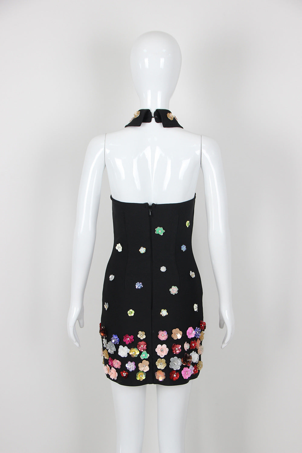 Spring Sexy Handmade Floral Halter Bandage One Piece Dress Short Bandage Dress for Women