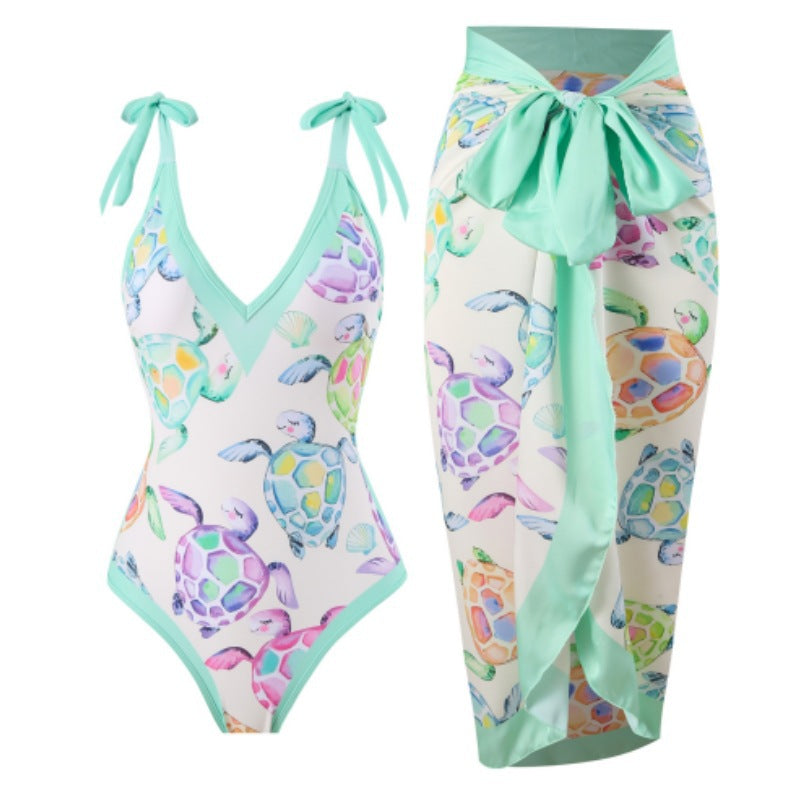 One Piece Swimsuit Vacation Beach Dress Swimsuit