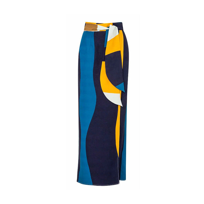 One Piece Triangle Swimsuit Sexy Tube Top Swimsuit Sexy Belt Wrap Skirt