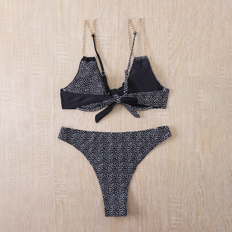 Metal Chain Bikini Women Swimsuit Split Two Piece Set Swimsuit Sexy Bikini