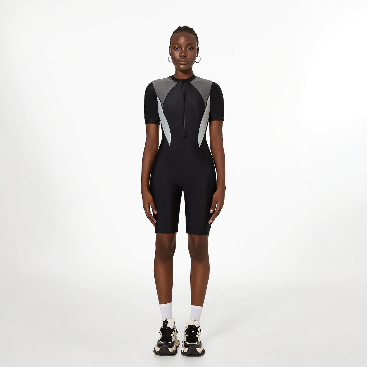 One Piece Zipper Sports Swimsuit Women Long Sleeve Surfing Swimsuit Surfing Boxer Dive Skin Snorkeling