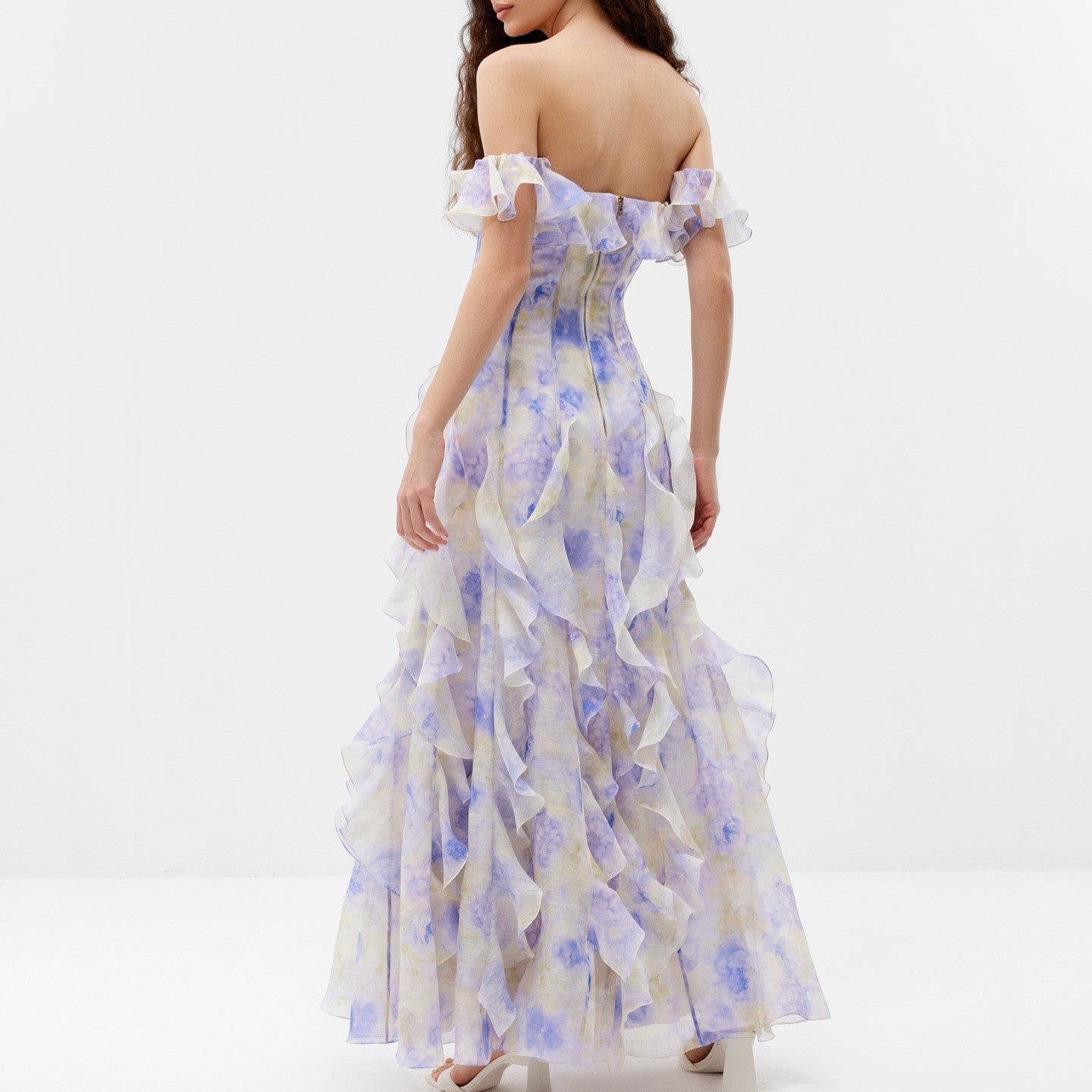 Seaside Vacation Cami Dress Yarn French Ruffled Beach Dress Atmosphere Maxi Dress Elegant