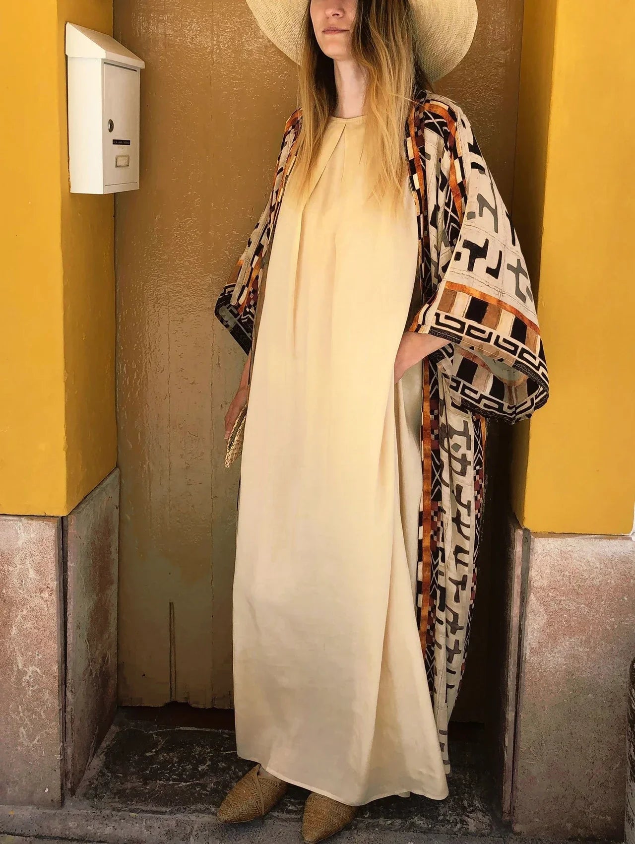 Boho Kimono Rayon Print Bikini Cover Up Loose Summer Dress - Fashionpara