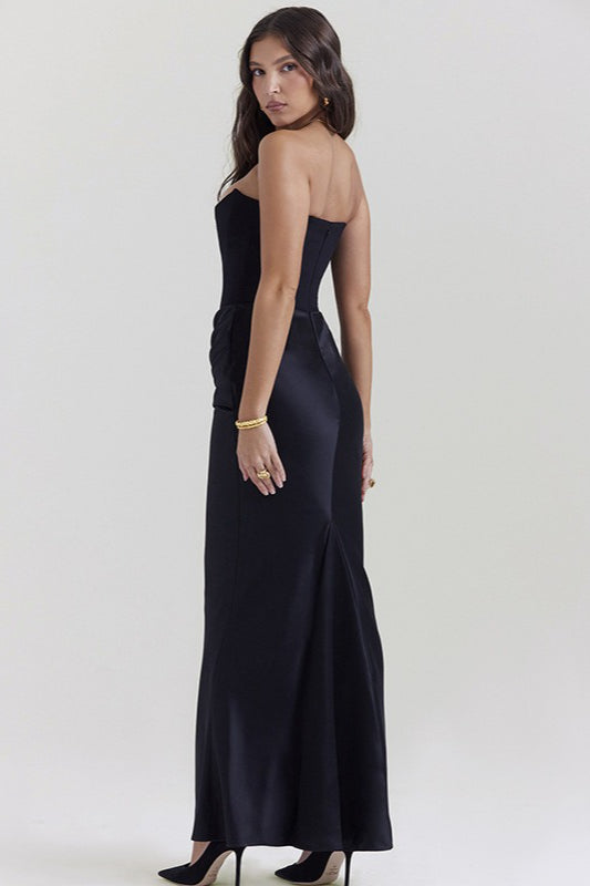 Sexy Backless Cinched Waist Maxi Dress