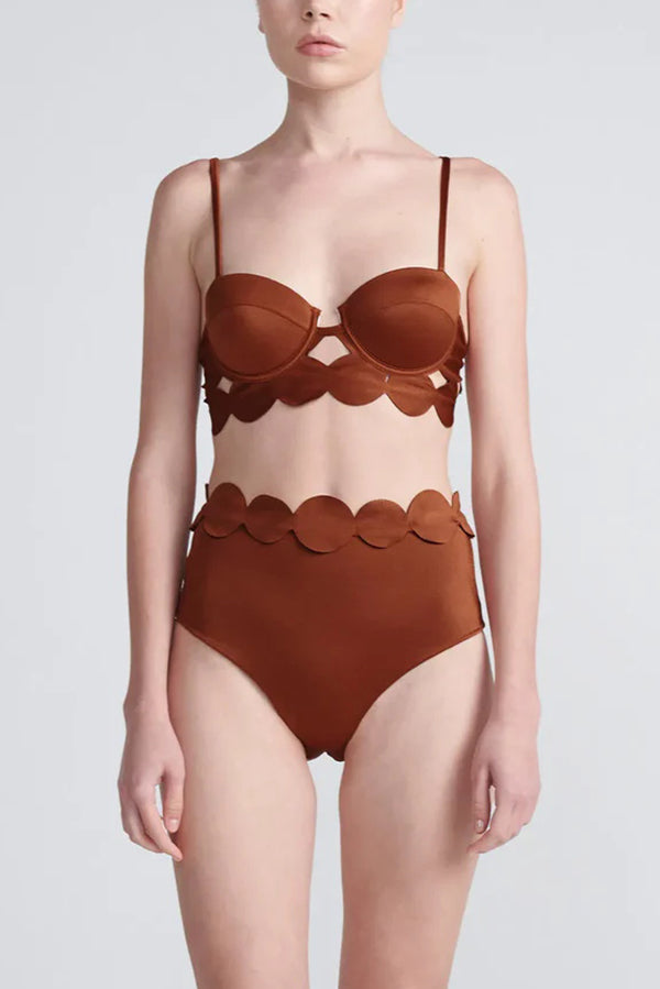 Sexy Sling Cutout High-waisted Stretch Bikini Swimsuit