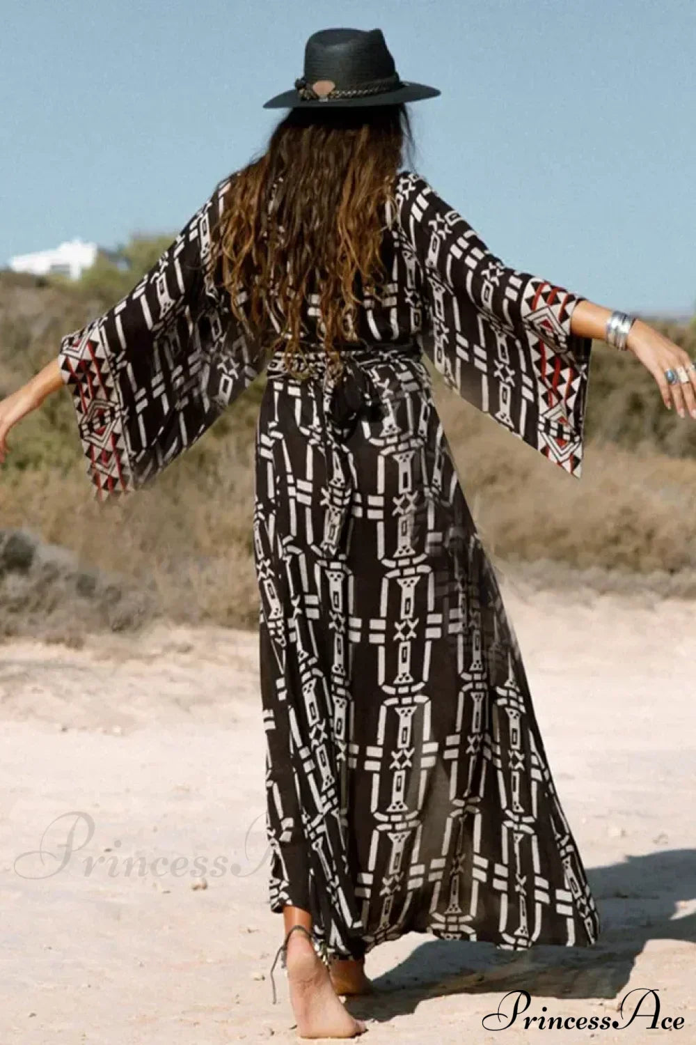 Cotton Rayon Kimono Robe Bikini Cover-up - Fashionpara