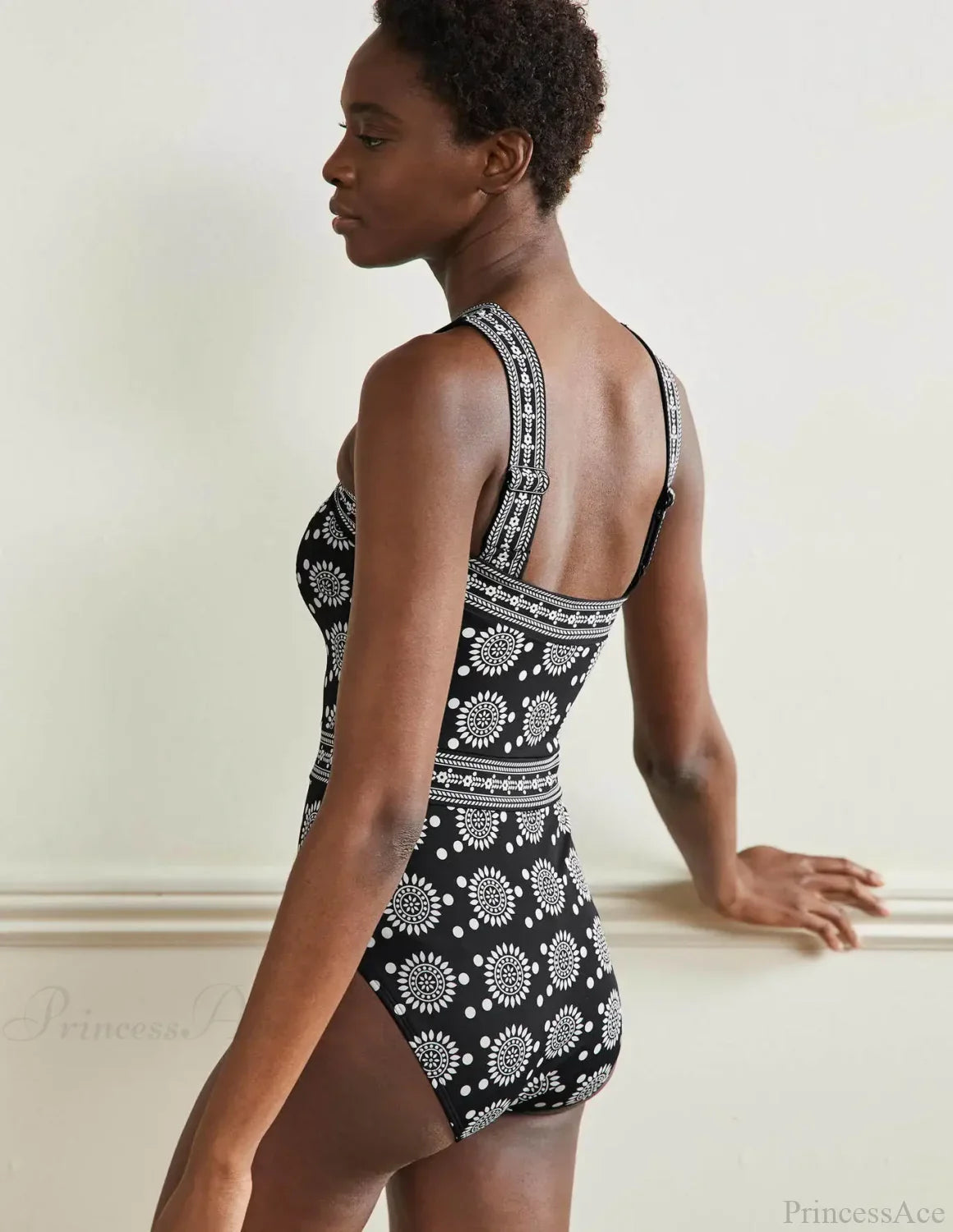 Ethnic Print Retro One Piece Swimsuit