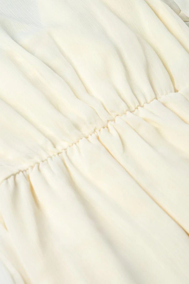 Chiffon Ruffle Tie Waist Mini Dress