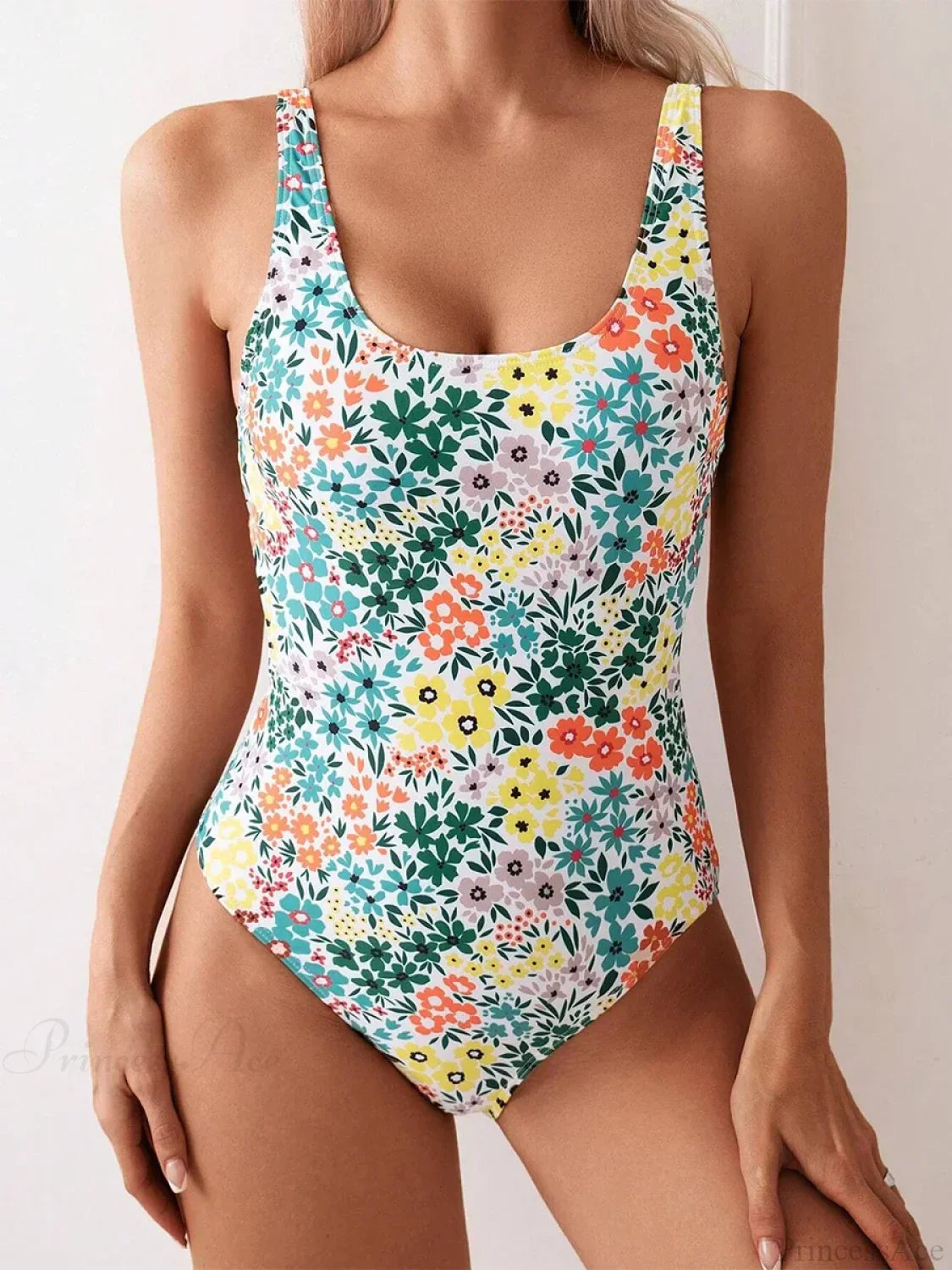 Sexy Floral Square Neck One Piece Set