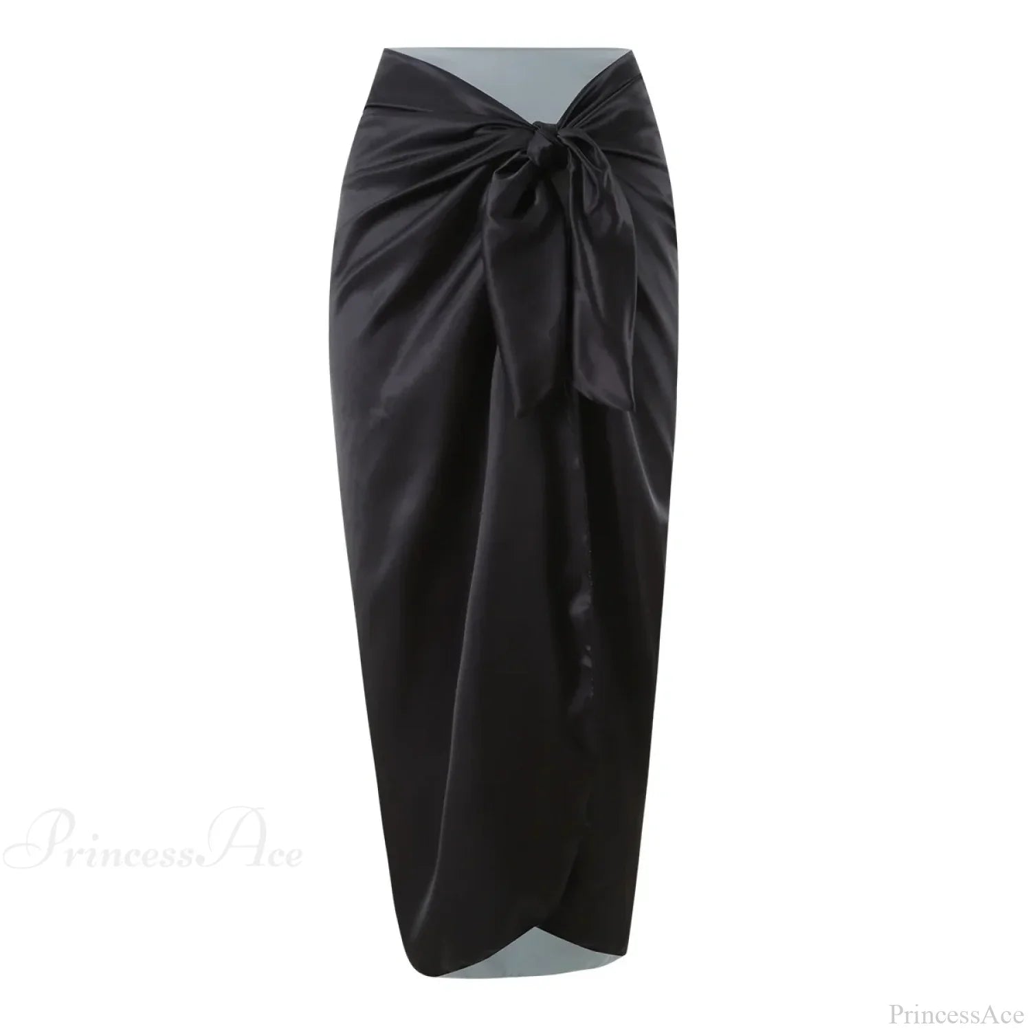 Solid Splicing Buckle One Piece Set Satin skirt 4 / S