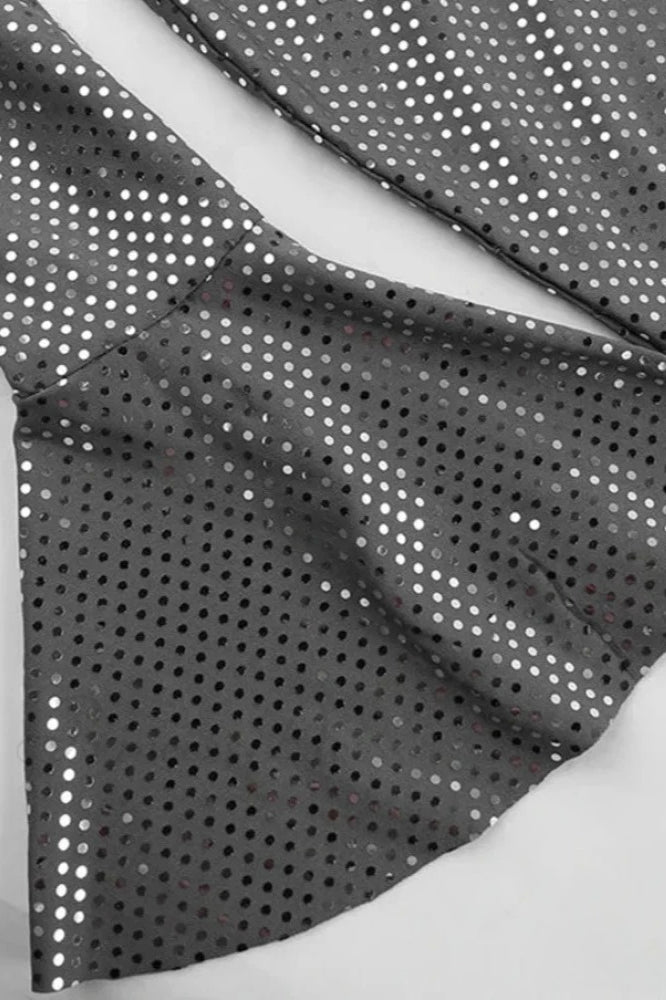 Sequin Long Sleeve Charming Off-Shoulder Maxi Dress