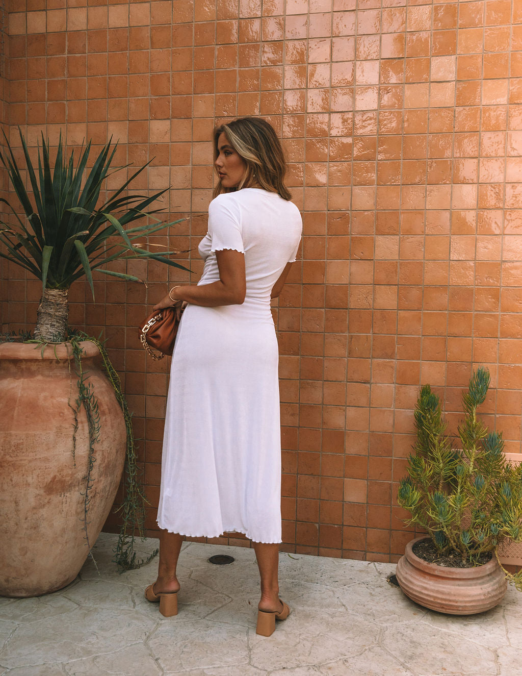 Hot Springs Button Down Knit Maxi Dress - White - FINAL SALE - Fashionpara
