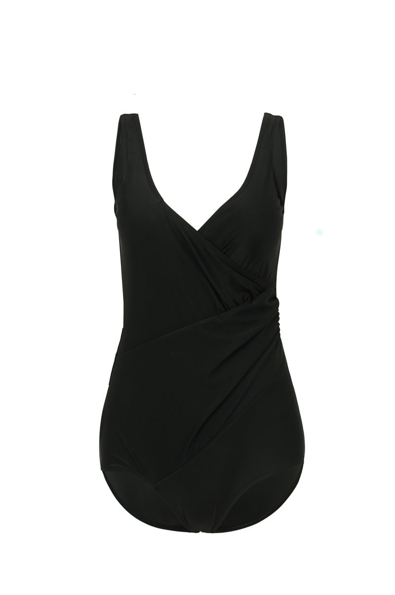 Swimsuit Women One Piece Swimming Pleated Swimsuit