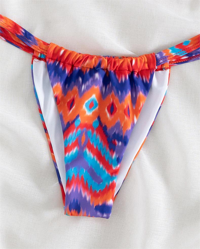 Bikini Swimsuit Sexy Tube Top Printed Three Point Bikini Swimsuit