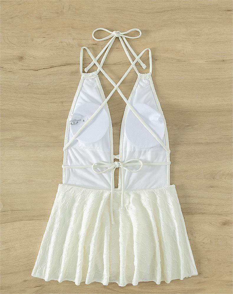 One Piece Swimsuit Women Halter Sexy Backless Strap Swimming Suit