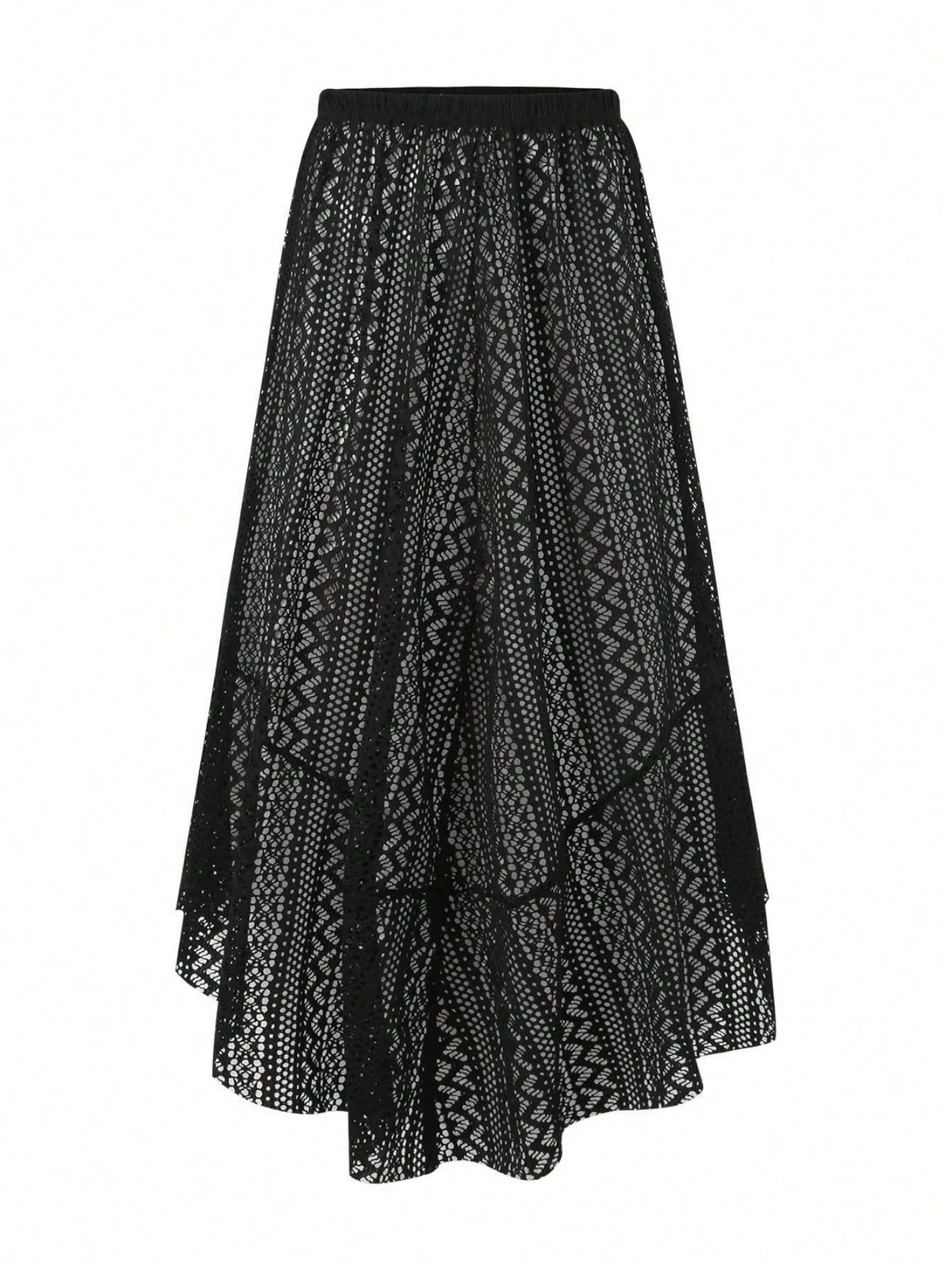 Bikinx Contrast Color Flower Decor Sexy One Piece Swimsuit And Skirt Cover Up