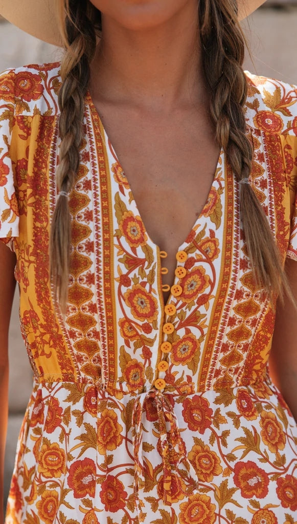 Women Clothing Best Casual Vacation Rayon Positioning Floral Print Maxi Dress