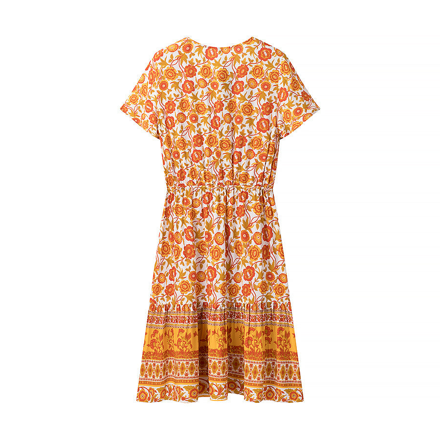 Women Clothing Best Casual Vacation Rayon Positioning Floral Print Maxi Dress