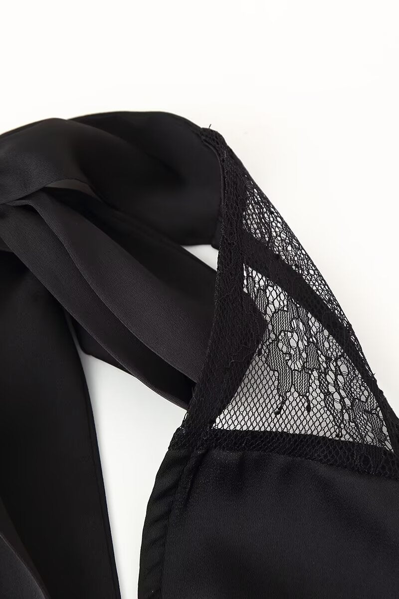 Women Dress Sexy Voile Stitched Backless Maxi Dress