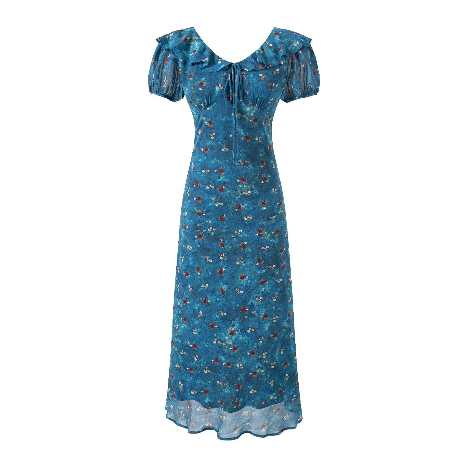 Lace up Light Purple Ruffled Maxi Dress Women Summer Tight Waist Slim Fit Dress